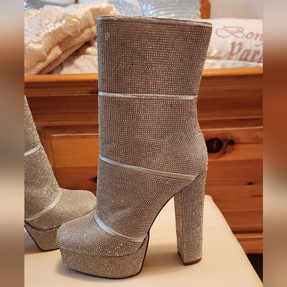Silver Rhinestone Booties - Picture 2 of 5